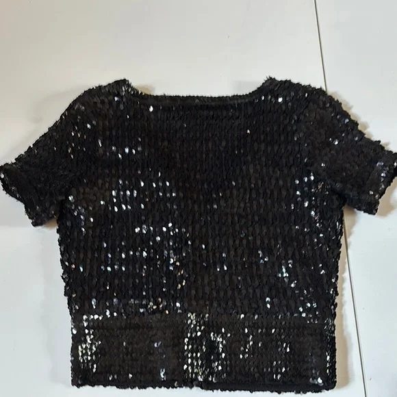 Cache Black Sequin V-Neck Sweater - Picture 5 of 8